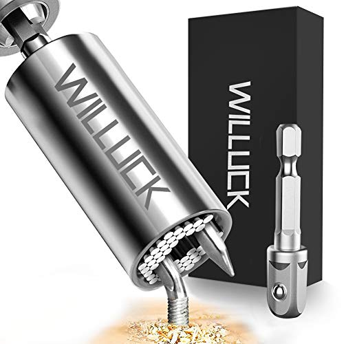 Gifts for Dad Men Husband,Universal Socket,Christmas Stocking Stuffers,Unique Valentines Day Birthday Anniversary Gadget for Boyfriend Him,Father's Day Gift,(7-19mm) Power Drill Manual Wrench Adapter
