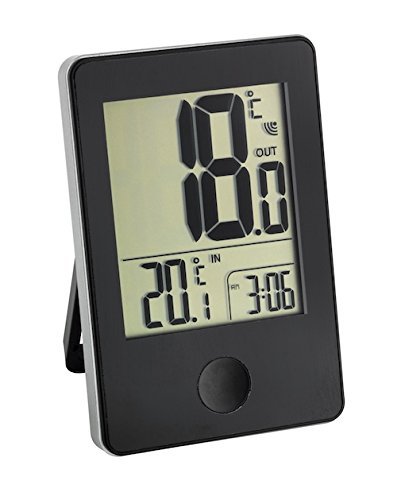 TFA Dostmann digitales Funk-Thermometer Pop 30.3051.01, schwarz mit Batterien