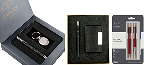Image of Parker Vector Gift Set & Frontier Gold Trim Roller Ball Pen, 2 Piece & Vector Standard Roller Ball Pen