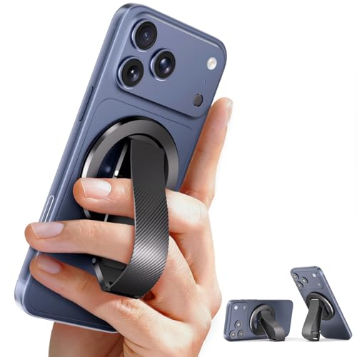 SINCEHOLY for MagSafe Phone Grip, Magnetic Phone Grip with Silicone Finger Strap & Dual-axis...