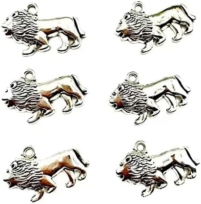 30PC Antique Silver Lion Animal Charms Pendants for Jewelry Bracelet Necklace DIY Craft Making 29x18x4mm - Image 5