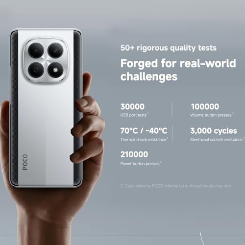 XIAOMI POCO M8 5G - Smartphone de 8+512GB, Pantalla de 6,77" 120Hz Flow AMOLED, Snapdragon 6 Gen 3, cámara Dual de 50MP IA, Carga Turbo de 45W, Cargador no Incluido, Negro