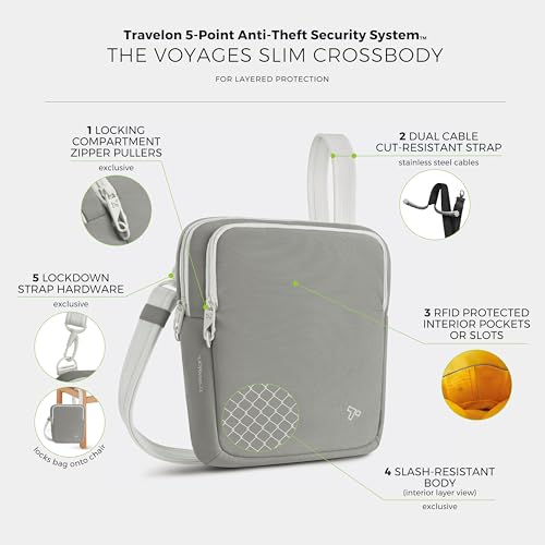 Image of Travelon Anti-theft the Voyages Slim Crossbody