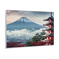 油絵　春の山 信州・山の油絵・足立一夫「春の谷川岳」油彩SM・【送料無料