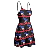 BAIKUTOUAN Haitian Flag Map Women's Sundress Sling Dress Tank Dress Sleeveless t Shirt Dresses M