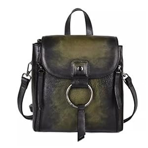 N/A Dames Leer Backpack Ladies Stijl Lederen tas Grote capaciteit Reisschoudertas Vintage aktetas (Color : C, Size : One size)