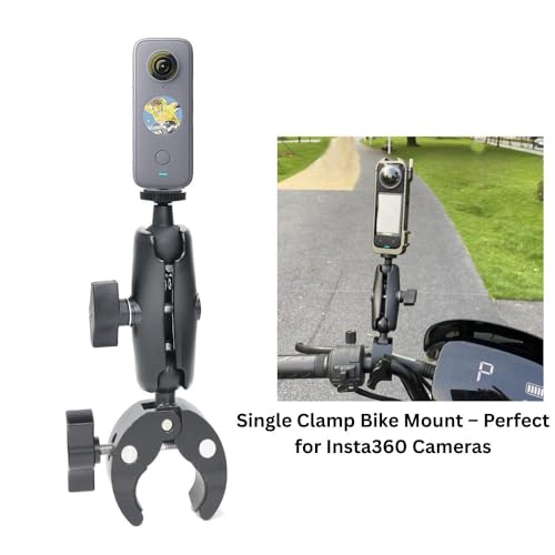 Image of yantralay Action Camera Handlebar Mount with 360 Dual Ball Head | Super Clamp for Go Pro, Insta 360, Mobile, Bike, Motorcycle - Universal Quick Release Bracket for Camera & Accessories.