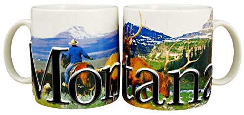 Taza de café Americaware Montana 18oz color blanco miniatura 1