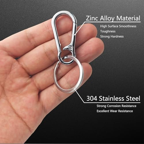 CUNSWEN 30 Pack Keychain Clip Bulk with Key Ring, Heavy Duty Key Chain Holder with Stainless Steel Ring, Durable Metal Keychains for Men and Women, Keys Bags Belt Loop Organizer by CUNSWEN - Used condition - Image 2