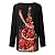 Women Christmas Tree Print Pullovers Loose Long Sleeve Round Neck Gradient Shirts Ladies Fashion Floral Sweatshirts Tops Black