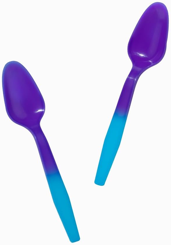 500 Blue to Purple Frozen Dessert Supplies Crazy Color Changing Spoons