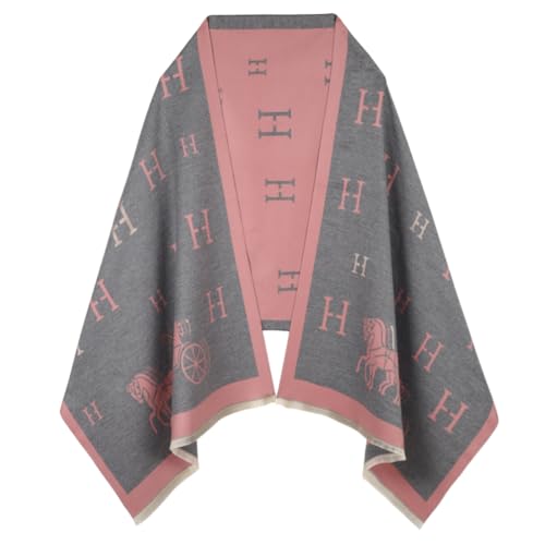 EXTREE Scarfs for Women Pashmina Silky Shawl Wrap for Evening Dressing Blanket Open Front Poncho Cape Acj-blue
