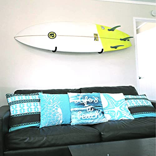 Wave Tribe Surfboard Rack - Steel & Recycled Foam Surfboard Wall Mount, Sturdy Surfboard Wall Racks Surf Rack For Displaying Boards, Minimalist Surf Board Wall Mounts, Rust-Free, Good For Any Boards #TOP4