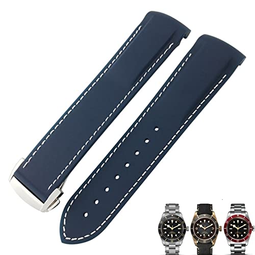 Bracelet de montre en caoutchouc 20 mm 22 mm noir pour homme