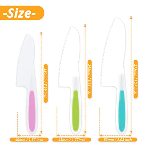 Defutay Kids Knife Set, 3Pc Nylon Kitchen Baking Knife Set Bpa-Free Kids' Knives - Firm Grip, Serrated Edges - Kids Safe Cooking Knives For Real Cooking & Cutting Fruit, Bread, Lettuce (Multicolor 1) #TOP1
