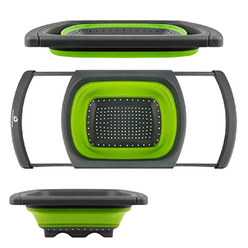 Silicone Kitchen Food Drain Basket Collapsible Kitchen Strainer Basket Washing For Fruit Vegetable Pasta #TOP7