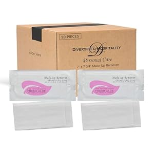Fresh Aloe Makeup Remover Wipe for Hotel, AirBnB, VRBO, Vacation Rental (Case of 50)