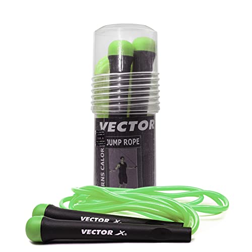 Vector X Lightweight Jump Rope for Fitness and Exercise - Adjustable Jump Ropes with Plastic Handles - Tangle-Free Skipping Rope for Crossfit, Gym, Cardio and Endurance Training - Jumping Rope