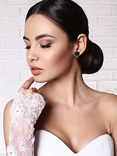 32 Pairs Faux Druzy Clip On Stud Earrings Bohemian Round Stud Ear Clip Stainless Steel Earrings Jewelry For Women Girls (Clip-On Style) #TOP5