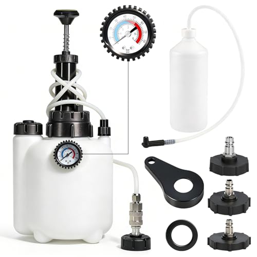 Itharon Kit Purge de Frein 3L avec Réservoir d'Aspiration 1L pour Freins à Disque et Tambour, avec Couvercles Adaptateurs 44/46/49/51mm, Outils de Dépannage Universels pour la Plupart des VéHicules