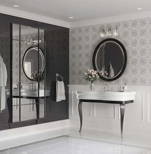 Progress Lighting Anjoux Collection 3-Light Clear Water Glass Luxe Bath Vanity Light Silver Ridge by Progress Lighting - Image 2
