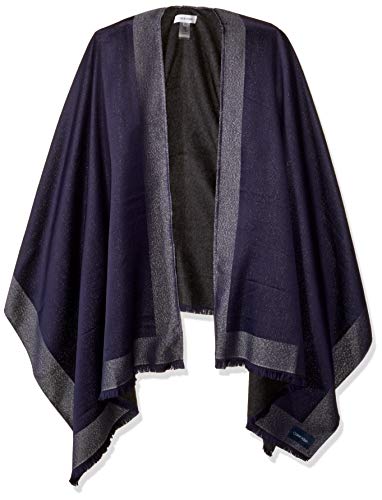 Calvin Klein Women's Lurex Border Shawl with Brushed Back