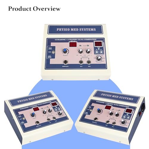 Dr. Tech US Tens Physiotherapy Machine 2 in 1 Combo 2 Channel Ultrasound Ultrasonic Therapy Body Massager Muscle Stimulator Electrotherapy Equipment for All Pain Relief