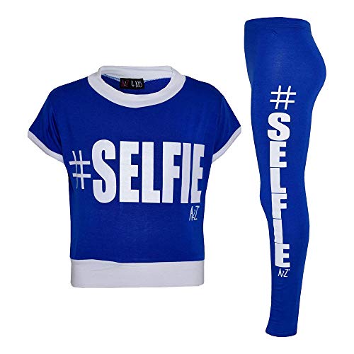 Top #Selfie imprimé fille tenue confortable et résistante pour enfant 7-8 ans