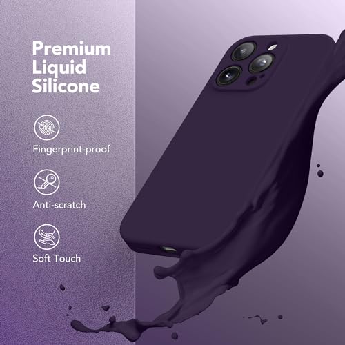 Image of Magnetic for iPhone 13 Pro Max Case, Compatible with MagSafe, [Full Camera Protection][Screen Protector] Silicone Shockproof Protective Phone Case for iPhone 13 Pro Max 6.7 inch, Deep Purple