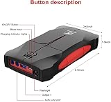 FLYLINKTECH 800A Portable Car Battery Jump Starter Booster (up to 5.0L Gas Or 4.0L Diesel Engine), with Smart Safe Jumper Cable, LED Flashlight, EC5 Car Cigarette Lighter - 4