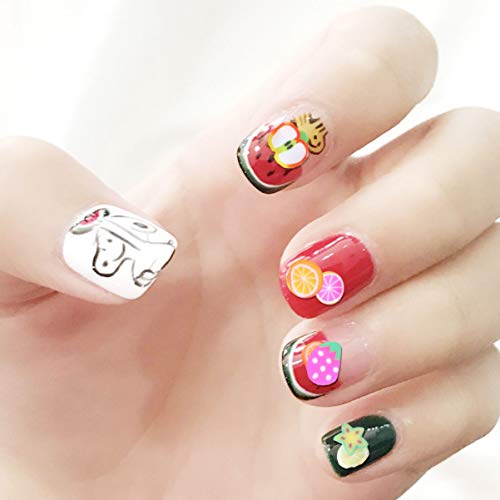 PIXNOR 300Pcs Frutas Nail Art Slice 3D Frutas Padrão Unhas Fatias Mini Coloridas Unhas para Nail Art