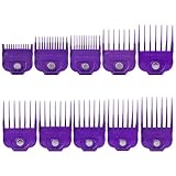 New 10-Pack for Andis Magnetic Clipper Guards, Upgrade Professional Clipper Guard Comb Guides for Andis Master Hair Clippers - 1/16' to 1'(Purple)