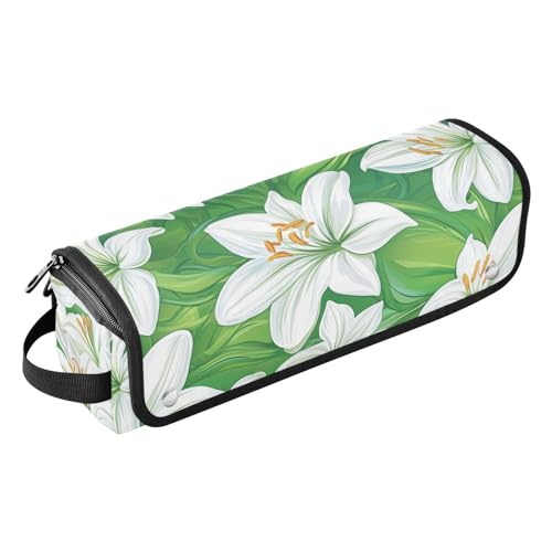 Bolsa organizadora y tapete para herramientas de cabello 2 en 1 para plancha y rulos miniatura 1