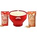Corn Poppets | Macchina per Popcorn per forno a Microonde | Contenitore per Preparare Popcorn Senza Olio | Colore Rosso + 2 sacchetti di grani di Mais Sapore dolce e salato