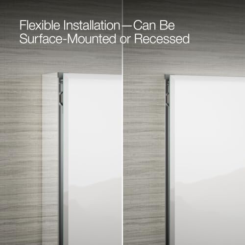 Image of Kohler CB-CLC3026FS Bathroom Medicine Cabinet with Mirror, Beveled Mirror Doors, Adjustable Shelves, Rectangular Beveled Edge, 30 in. W x 26 in. H
