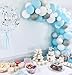 102Pcs Blue White and Grey Balloon Garland Arch Kit-100pcs Latex Balloons, 16 Feets Arch Balloon Strip Tape for Elephant Baby Shower Boy Birthday Party Decorations
