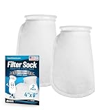 Aquatic Experts Filter Socks 100 Micron - 4 Inch Ring by 8 Inch Long - 2 pack SHORT - Aquarium Felt Filter Bags - Custom Made In The USA For