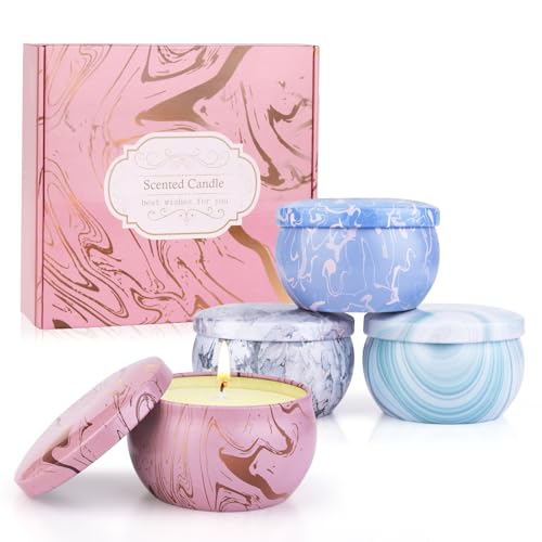 Candles - Scented Candles Gift Set for Women, 4 Packs Natural Fragrance Aromatherapy Candles for...