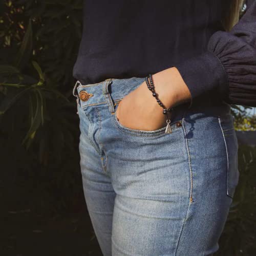 Pulseira Terço Hematita 4mm Medalha N Sra Aparecida PV