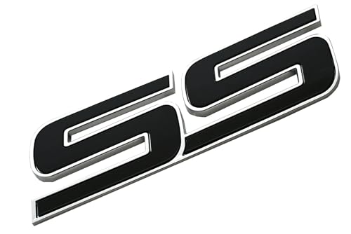 Image of 3pcs Front Door SS Emblem 3D Badge Nameplates Replacement for 06-10 Chevy Impala Trailblazer SS 15211285 Origianl Size (Chrome Black)
