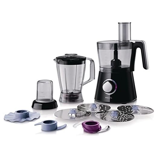 Philips Viva HR7762/90 - Procesador Alimentos, 750 W, 11 Accesorios, 2 Velocidades, Color Negro
