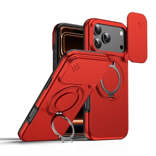 Coque iPhone 15 rouge avec anneau idéal pour regarder vos vidéos en mains libres