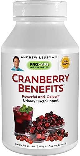 ANDREW LESSMAN Cranberry Benefits 360 Capsules – Supports Bladder, Kidney and Urinary Tract Health. High Potency Standardized Concentrate of Cranberry Fruit, Small Easy to Swallow Capsules
