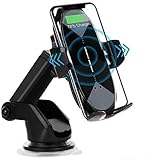 ⚡【Aktualisiert Automatisches Sensor-Spannen 】Die automatische Öffnen & Klemm macht den Prozess intelligent.Ausgestattet mit innovativen Sensoren kann das kabellose Ladegerät auch bei ausgeschaltetem Auto automatisch durch eine einzige Berührung gespannt und gelöst werden. Der Saugnapf kann an verschiedenen Positionen befestigt werden.