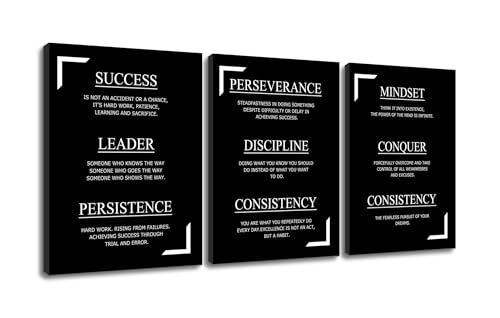 Consistency Perseverance Discipline Motivational Canvas Wall Art Inspirational Quotes Picture
