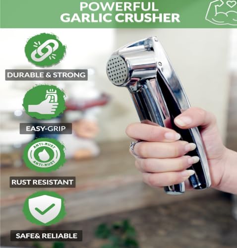 Togys SL336 Premium Stainless Steel Garlic Press Set - Professional Grade Mincer, Crusher & Peeler Kit thumb #3