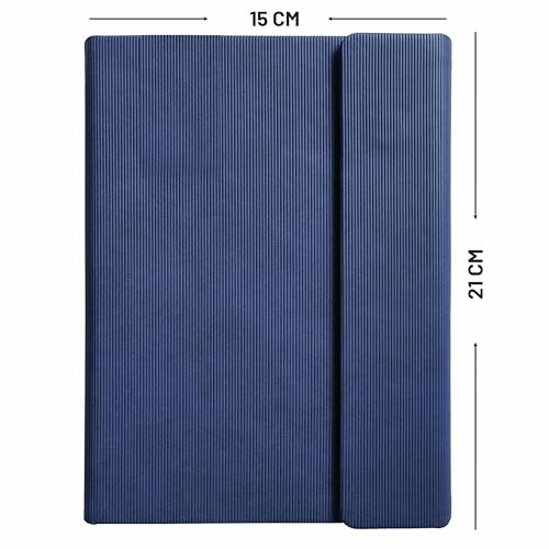 Image of Anupam A5 Cord Journal | 192 Pages | College Ruled Notebook | 80 Gsm Paper | PU Cover Magnetic Closure & Pen Holder Daily Planner | for daily used (Blue)