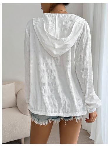 SOLY HUX Women's Zip Up Hooded Jacket Long Sleeve Textured Lightweight Jacket Outerwear2