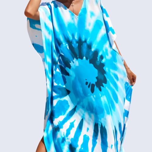Image of Miss Lavish London Long Kaftan Dress for Women - Summer Printed Plus Size Maxi Caftan