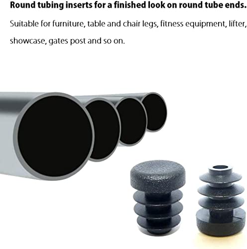 Image of (Pack of 10) 1 /2 inch OD Round End Caps (16-18 Ga - for Hole Size 0.37 inch - 0.40 inch ID) 0.50 Round Inch Sliding Inserts | Furniture Chair / Table Leg Caps | Fitness Eqpt End Caps | by SBD